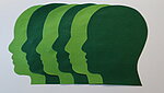 Collage aus Dummyprofilen in den zwei PH-Grüntönen