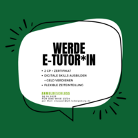 Werbeflyer des aktuellen Qualifizierungsprogramms für E-Tutor*innen an der PH Ludwigsburg