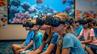 Kinder mit einer Virtual-Reality Brille