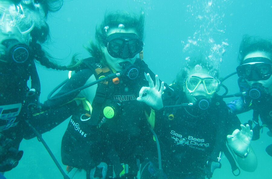 Gruppe studentischer Taucher