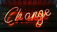 Leuchtschrift "Change"