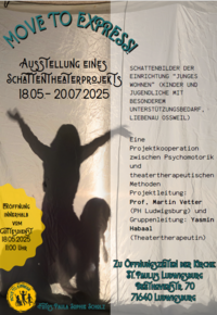 Flyer zur Einladung der Ausstellung des Schattentheaterprojekts