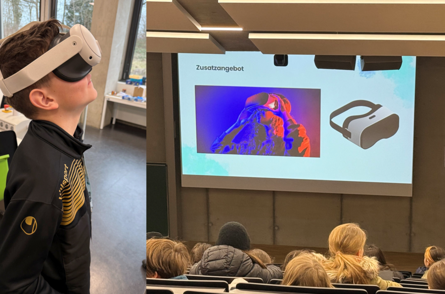 Man erkennt ein Kind mit einer VR-Brille