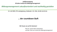 Der Screenshot zeigt einen Programmausschnitt der Jubiläumstagung 20 Jahre Institut für Bildungsmanagement.