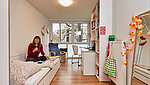 Einbick in ein Studentenzimmer des Studierendenwerks Stuttgart