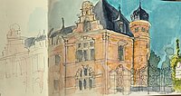 Aquarell-Zeichnung.